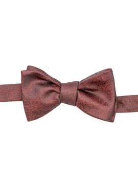 Wine Sharkskin Silk Bow Tie