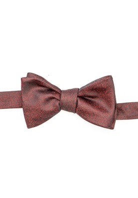 Wine Sharkskin Silk Bow Tie 