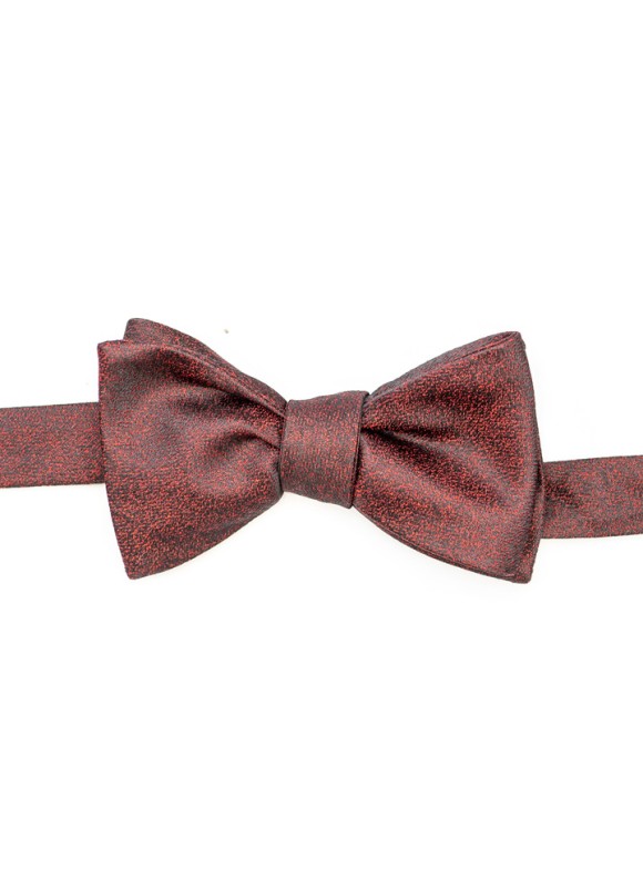 Wine Sharkskin Silk Bow Tie