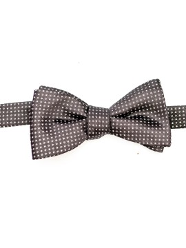 Black/White Fancy Dots Neat Silk Bow Tie
