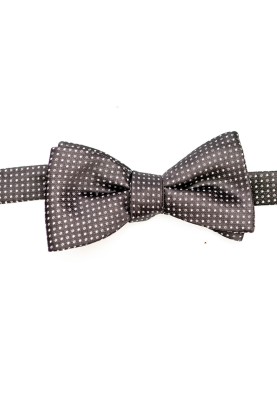 Black/White Fancy Dots Neat Silk Bow Tie 