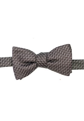 Black/White Braid Silk Bow Tie 