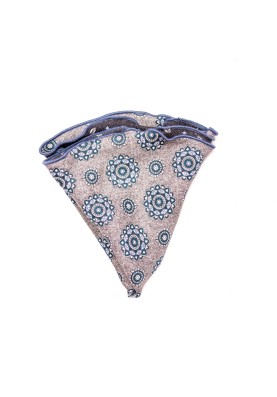 Gray Medallion/Neat Silk Shappe Diamante Reversible Pocket Circle 