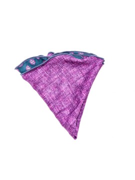 Purple Solid/Geo Neat Silk Shappe Diamante Reversible Pocket Circle