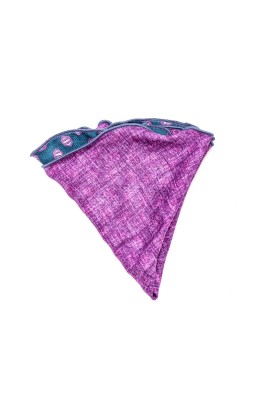 Purple Solid/Geo Neat Silk Shappe Diamante Reversible Pocket Circle 