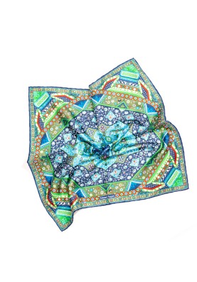 Green Persian Print Pocket Square 