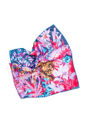 Rose/Lilac Leopard/Jungle Print Pocket Square 