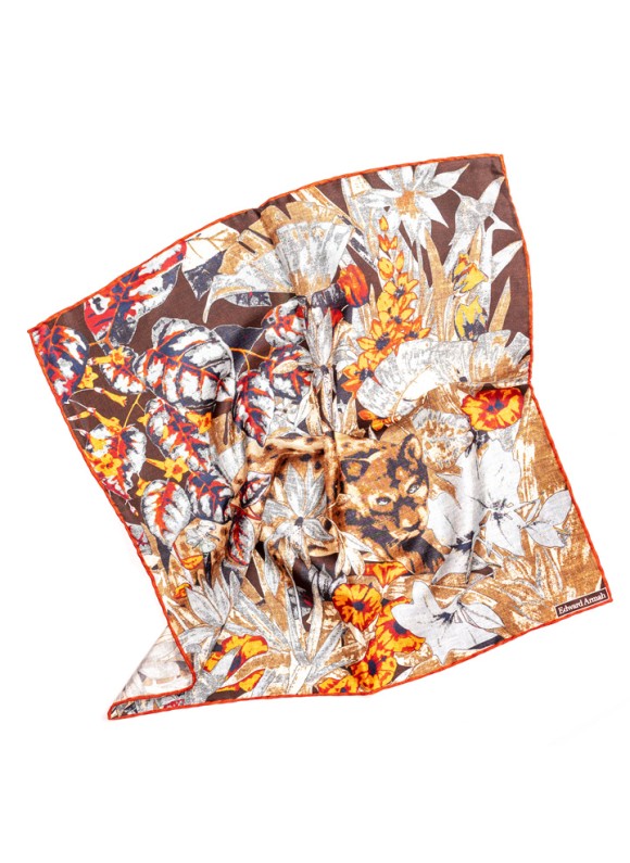 Cinnamon Leopard/Jungle Print Pocket Square