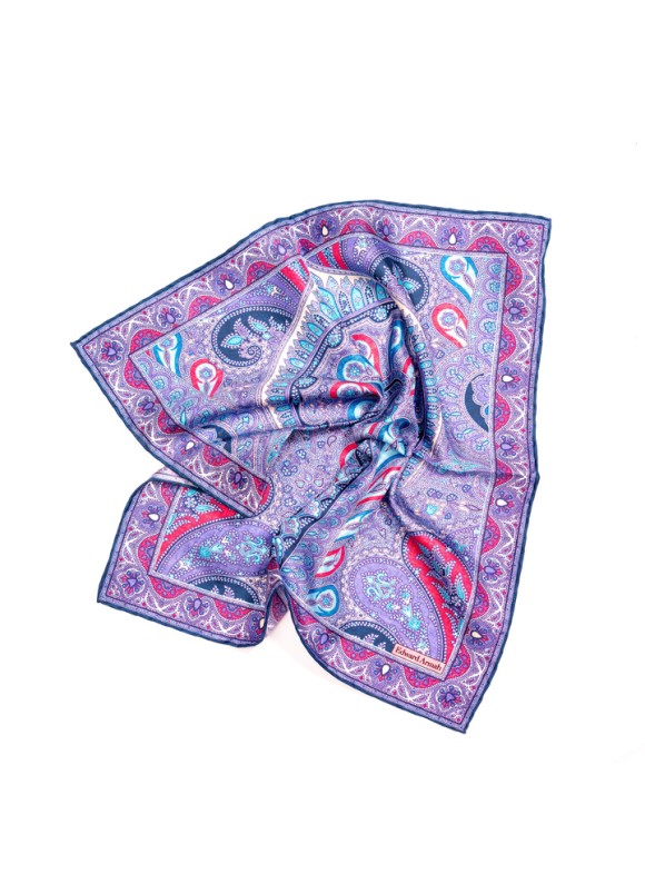 Lavender Paisley Print Pocket Square