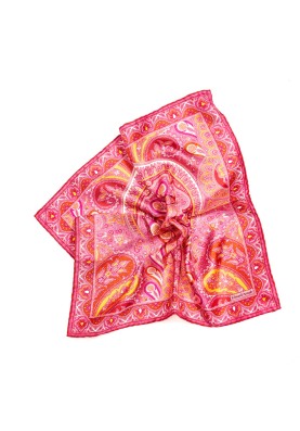 Pink Paisley Print Pocket Square 