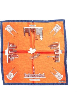 Red Canada Attractions Print Pocket Square