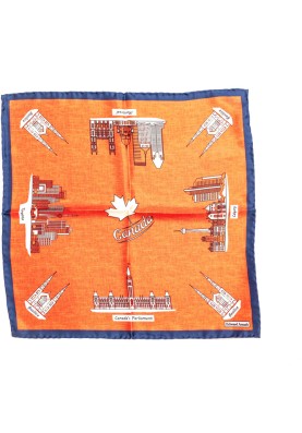 Red Canada Attractions Print Pocket Square 