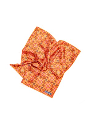 Rust Medallions Print Pocket Square 