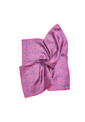 Pink Medallions Print Pocket Square 