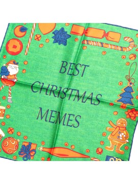 Navy Christmas Memes Print Pocket Square