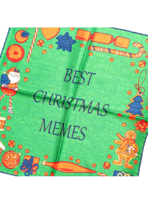 Navy Christmas Memes Print Pocket Square