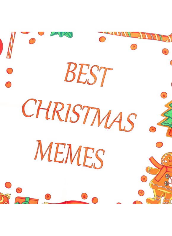 Green Christmas Memes Print Pocket Square