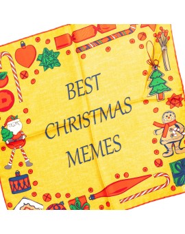 White Christmas Memes Print Pocket Square
