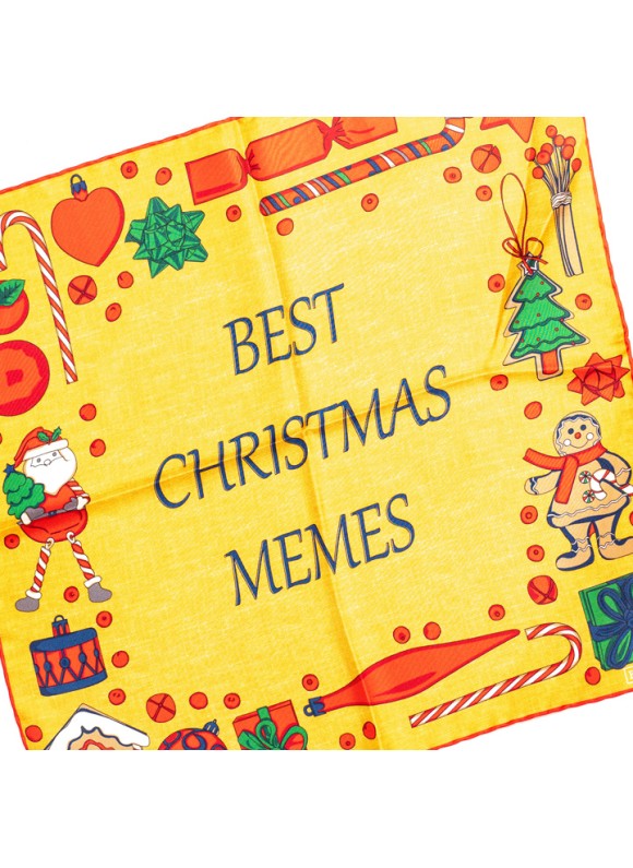 White Christmas Memes Print Pocket Square