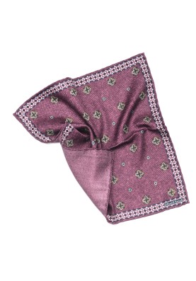 Purple Neat Print Reversible Pocket Square 