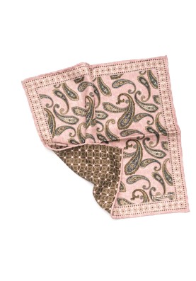 Pink Paisley Print Reversible Pocket Square 