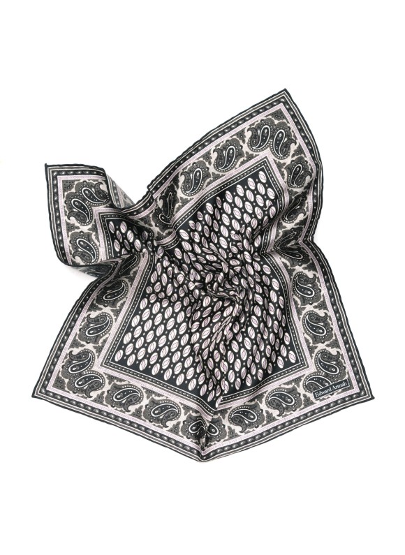 Black Geo Neat Print Pocket Square