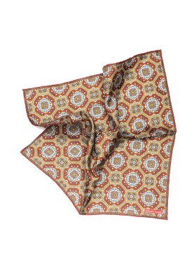 Barn Red Bohemian Print Pocket Square 