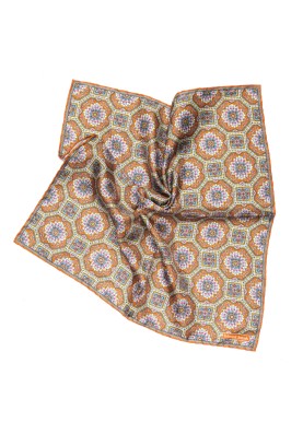 Rust Bohemian Print Pocket Square 