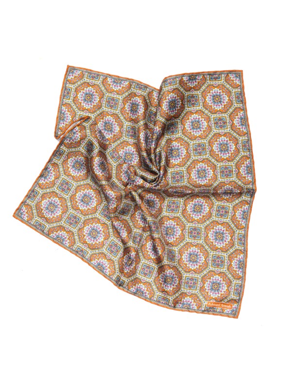 Rust Bohemian Print Pocket Square