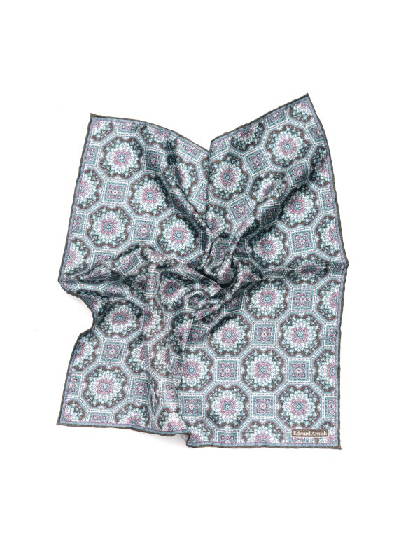 Brown Bohemian Print Pocket Square