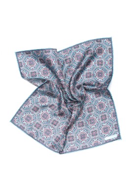 Lt. Blue Bohemian Print Pocket Square 