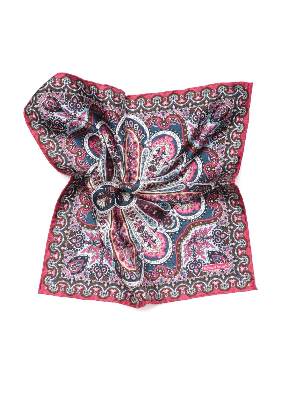 Rose Persian Print Pocket Square
