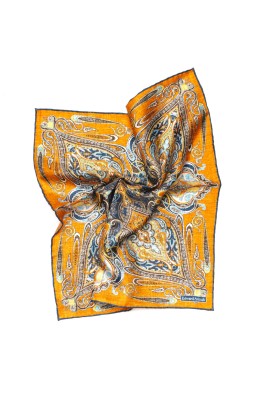 Orange Persian Print Pocket Square 