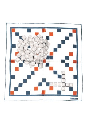 Ivory Ea Scrabble Board Print Pocket Square 