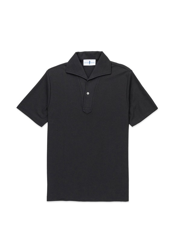 Black Short Sleeves Tailored Polo