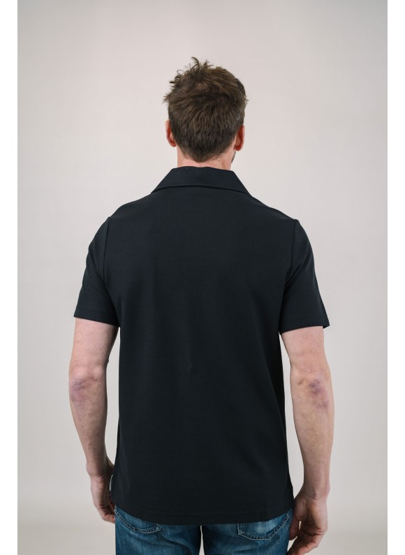 Black Short Sleeves Tailored Polo