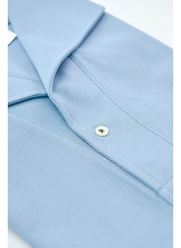 Lt Blue Short Sleeves Tailored Polo