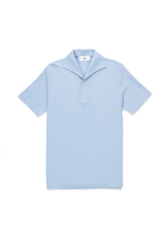 Lt Blue Short Sleeves Tailored Polo