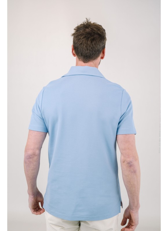 Lt Blue Short Sleeves Tailored Polo