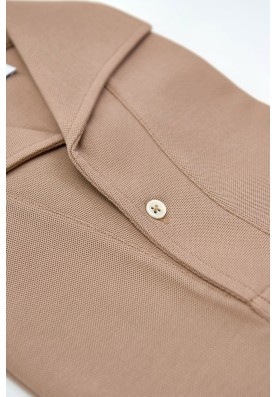 Lt Brown Short Sleeves Tailored Polo 