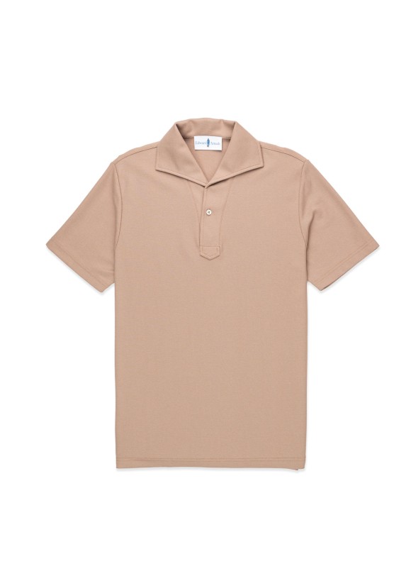 Lt Brown Short Sleeves Tailored Polo