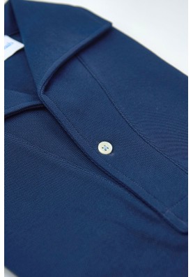 Navy Short Sleeves Tailored Polo 