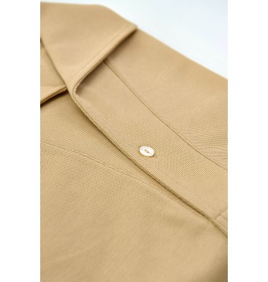 Oatmeal Short Sleeves Tailored Polo 