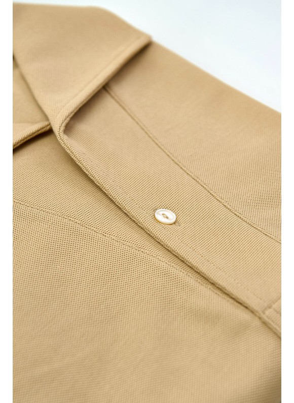 Oatmeal Short Sleeves Tailored Polo