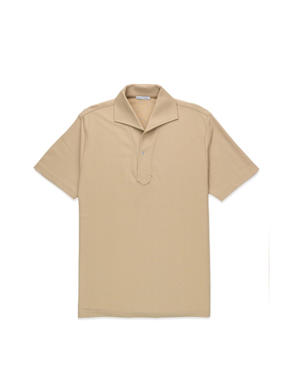 Oatmeal Short Sleeves Tailored Polo