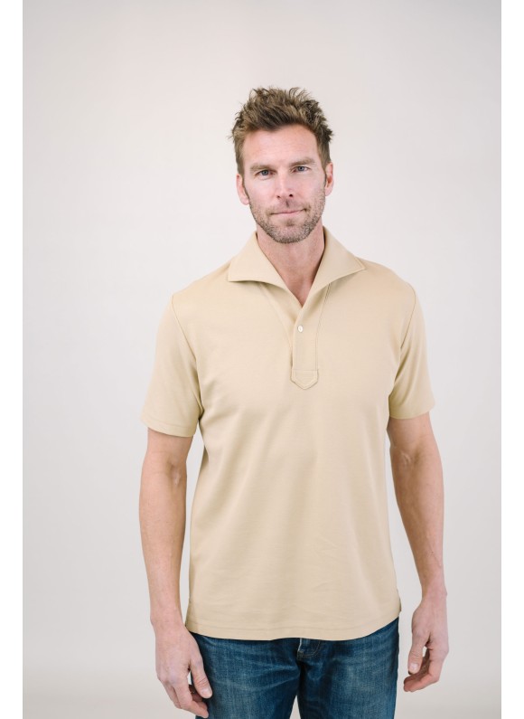 Oatmeal Short Sleeves Tailored Polo