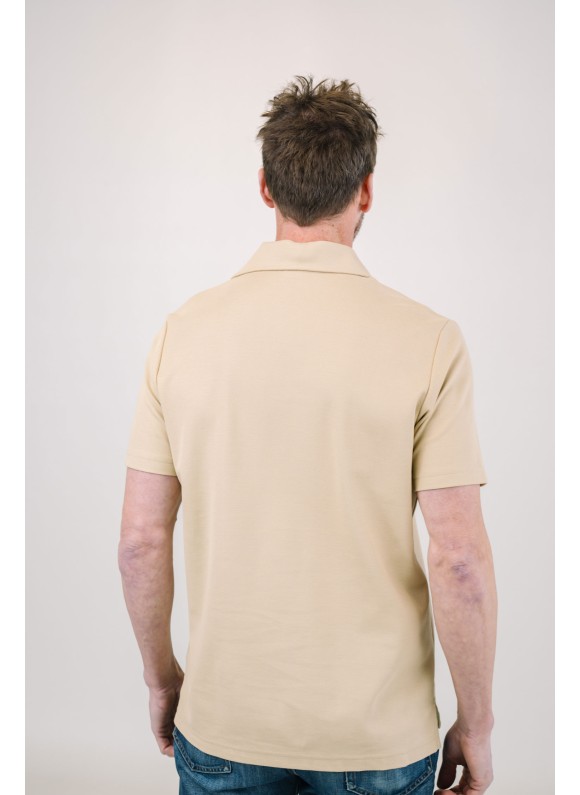 Oatmeal Short Sleeves Tailored Polo