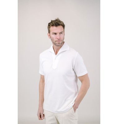 White Short Sleeves Tailored Polo 