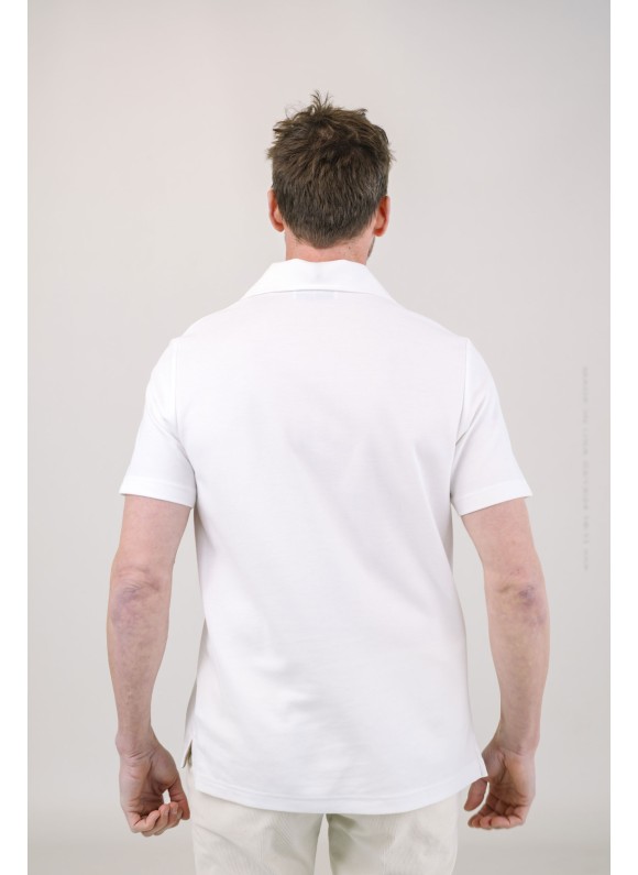 White Short Sleeves Tailored Polo