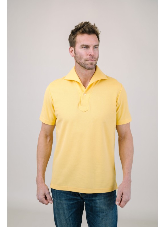 Yellow Short Sleeves Tailored Polo